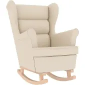 vidaXL Chaise à bascule blanc 74x90x102 cm lin