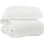 vidaXL : Couverture de lit avec 2 oreillers, blanc, microfibre