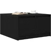 vidaXL Table basse avec tiroirs noir imitation chêne 70,5x70x40 cm