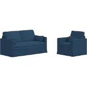 vidaXL Ensemble de canapés , 2 pièces, tissu bleu