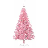 vidaXL Sapin de Noël artificiel pré-éclairé Rose 150 cm PVC