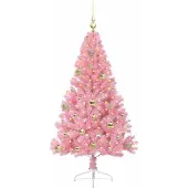 vidaXL Sapin de Noël artificiel pré-éclairé Rose 150 cm PVC