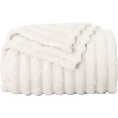 vidaXL Jeté Crème 240 x 220 cm Toison