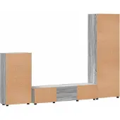 vidaXL Ensemble de meubles TV avec porte FLORIN, 3 pièces, bois aggloméré gris Sonoma
