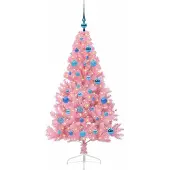 vidaXL Sapin de Noël artificiel pré-éclairé Rose 150 cm PVC