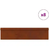 vidaXL : Clôture anti-limaces, 12 pièces, 100 x 3,5 x 25 cm, acier résistant aux intempéries, aspect rouille