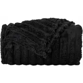 vidaXL Jeté Noir 200 x 150 cm Toison