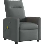 vidaXL Fauteuil relax de massage, tissu, gris foncé