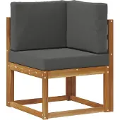 vidaXL Ensemble de canapés d'extérieur avec coussins 5 pièces Nature et Anthracite