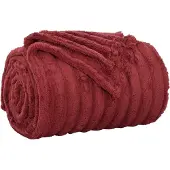 vidaXL Jeté Rouge Bordeaux 150 X 130 Cm Toison