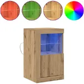 vidaXL LED-Sideboard Chêne Artisan 41 x 37 x 67 cm Matériau dérivé du bois