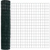 vidaXL Clôture Euro, 1,6 x 10 mètres, fer revêtu de PVC, couleur verte