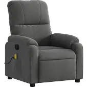 vidaXL Fauteuil relax de massage, gris foncé, tissu microfibre