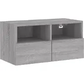vidaXL Armoire TV murale Gris Sonoma 60x30x30 cm Bois composite