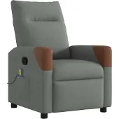 vidaXL Fauteuil relax de massage, tissu, gris foncé