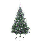 vidaXL Sapin de Noël artificiel pré-éclairé Vert 180 cm PVC