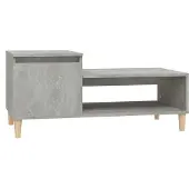 vidaXL Table basse gris béton 100x50x45 cm Bois composite