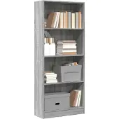 vidaXL Bibliothèque sonoma gris 60x24x143 cm bois d'ingénierie