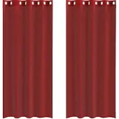 vidaXL Voile Rideaux avec oeillets 2 pcs. Rouge vin