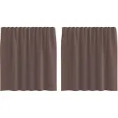 vidaXL Voile Rideaux avec patte 2 pcs. Marron