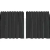 vidaXL Voile Rideaux avec patte 2 pcs. noir