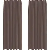 vidaXL Voile Rideaux avec patte 2 pcs. Marron
