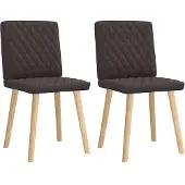 vidaXL Chaise de salle à manger 2 pcs. Marron foncé Tissu