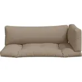 vidaXL Coussins de palette lot de 3 taupe tissu