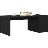 vidaXL Table basse noire imitation chêne 90 x 45 x 35 cm Bois composite