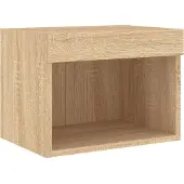 vidaXL Meuble TV 4 pièces avec lampes LED Chêne Sonoma