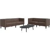 vidaXL Ensemble de canapé Chesterfield 2 pièces brun similicuir