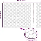 vidaXL : Clôture en panneaux soudés, 1,5 x 10 mètres, acier galvanisé, couleur argent
