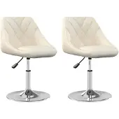 vidaXL Chaise de salle à manger 2 pcs. Pivotantes Crème Velours