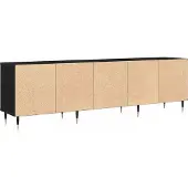 vidaXL Armoire TV noir imitation chêne 150 x 30 x 45 cm Matériau dérivé du bois