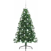 vidaXL Sapin de Noël artificiel pré-éclairé Vert 150 cm PVC