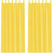 vidaXL Voile Rideaux avec poches pour tringles 2 pcs. Jaune