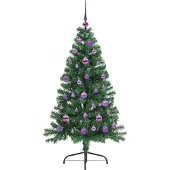 vidaXL Sapin de Noël artificiel pré-éclairé Vert 150 cm PVC