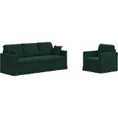 vidaXL Ensemble de canapé 2 pièces, velours vert foncé