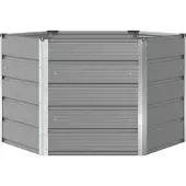 vidaXL Jardinière Gris Clair 129 X 129 X 75 Cm Acier