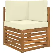 vidaXL Ensemble de salon de jardin 5 pièces, couleurs naturelles et crème
