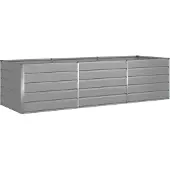 vidaXL Jardinière Gris Clair 195 X 100 X 45 Cm Acier Galvanisé