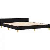vidaXL Cadre de lit avec tête de lit noir 180 x 200 cm Tissu