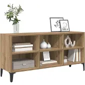 vidaXL Meuble TV Marron 103,5 x 30 x 50 cm Matériau dérivé du bois