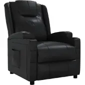 vidaXL Fauteuil relax noir similicuir