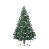 vidaXL Sapin de Noël artificiel pré-éclairé Vert 210 cm PVC