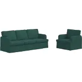 vidaXL Ensemble de canapés, 2 pièces, tissu vert foncé