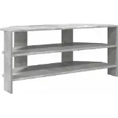 vidaXL Armoire TV d'angle Béton Gris 102x40,5x45cm Bois composite