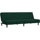 vidaXL Ensemble de canapés 2 pièces vert foncé velours