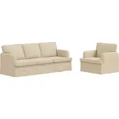 vidaXL Ensemble de canapés , 2 pièces, couleur crème, revêtement en tissu