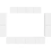 vidaXL Meuble TV , 8 pièces, blanc